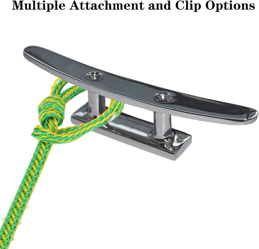 High-Visibility Jet Ski Tow Rope - Durable Nylon Dock Line with Stainless Hook