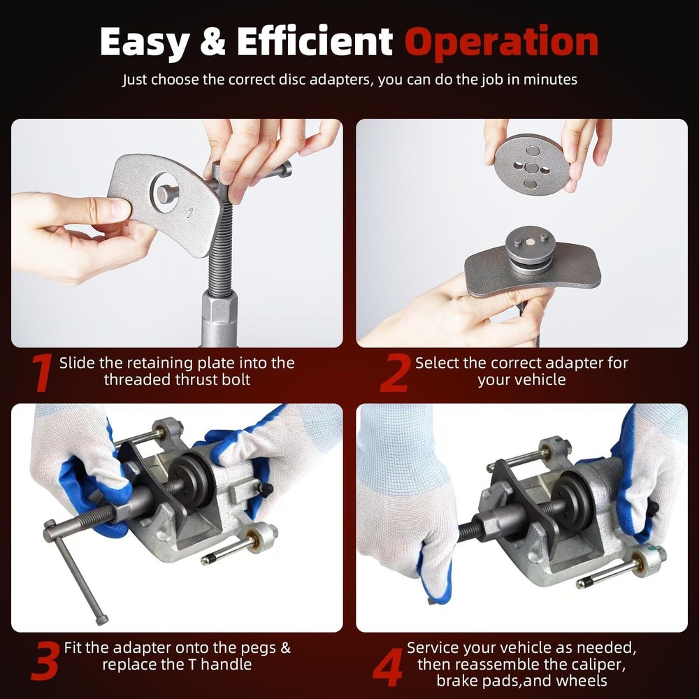 12 Pcs Disc Brake Caliper Tool Wind Back Rewind and Piston Compression Tool Kit