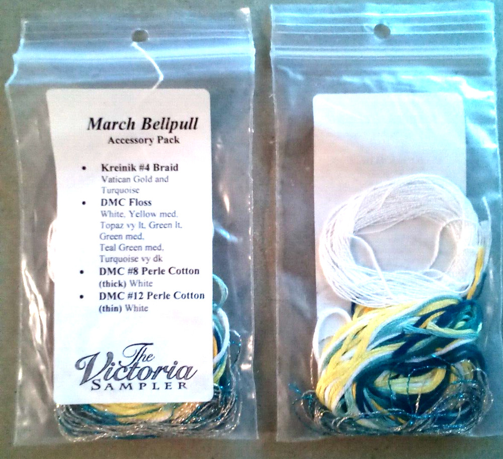 The Victoria Sampler March Bell pull Accessory Thread Pack