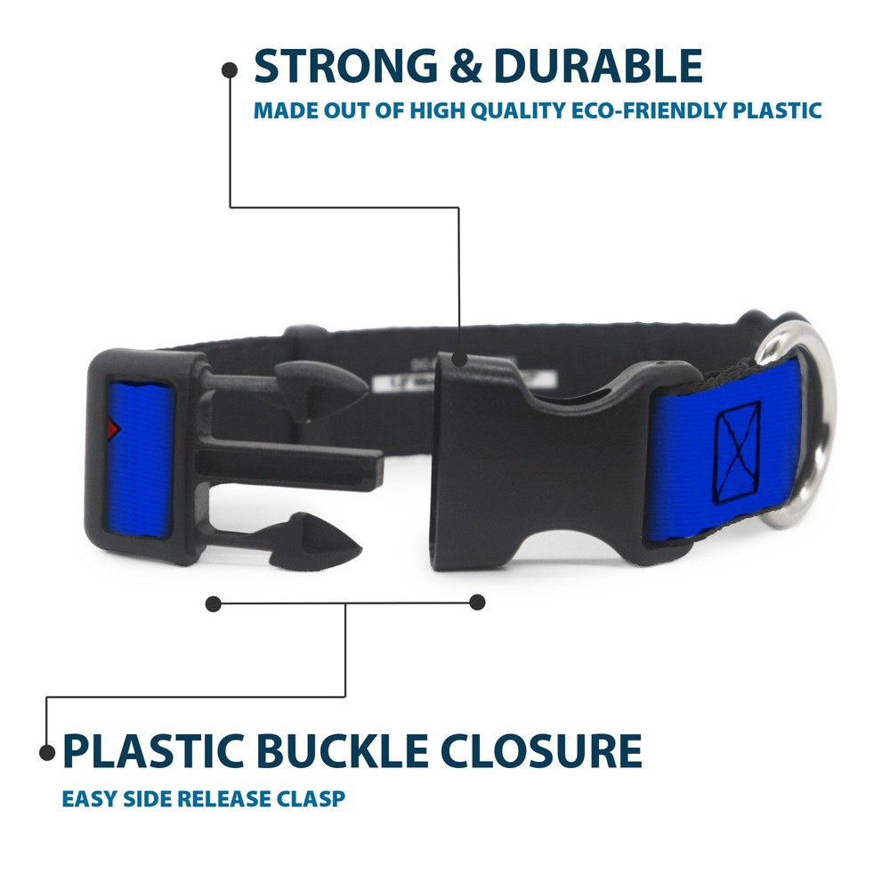Plastic Clip Collar Superman Shield Blue Small 9.5-13"