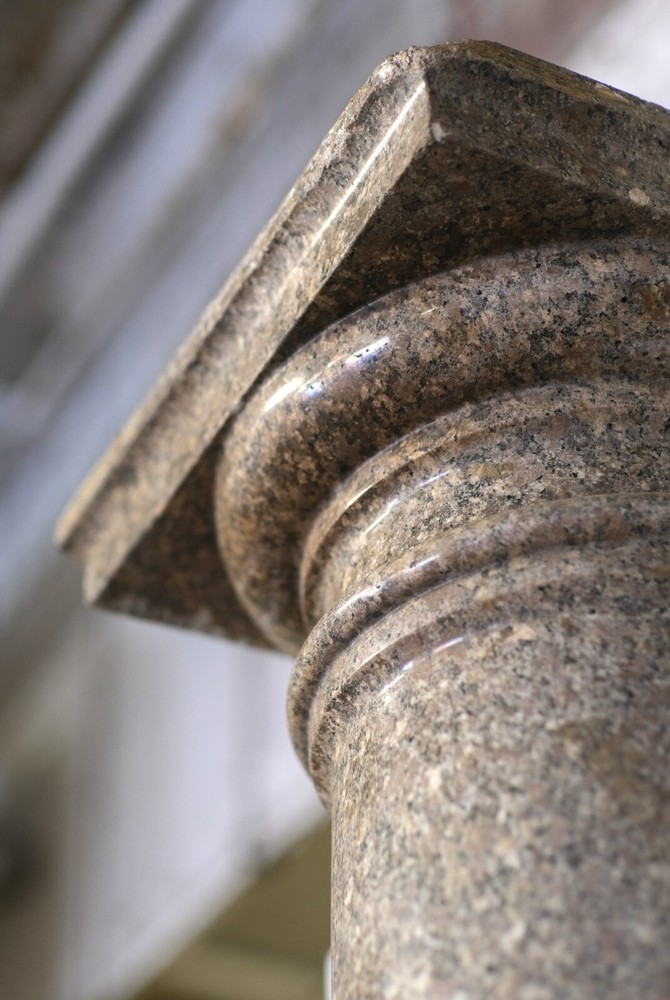 8 ft Antique Mixed Gray Granite Column