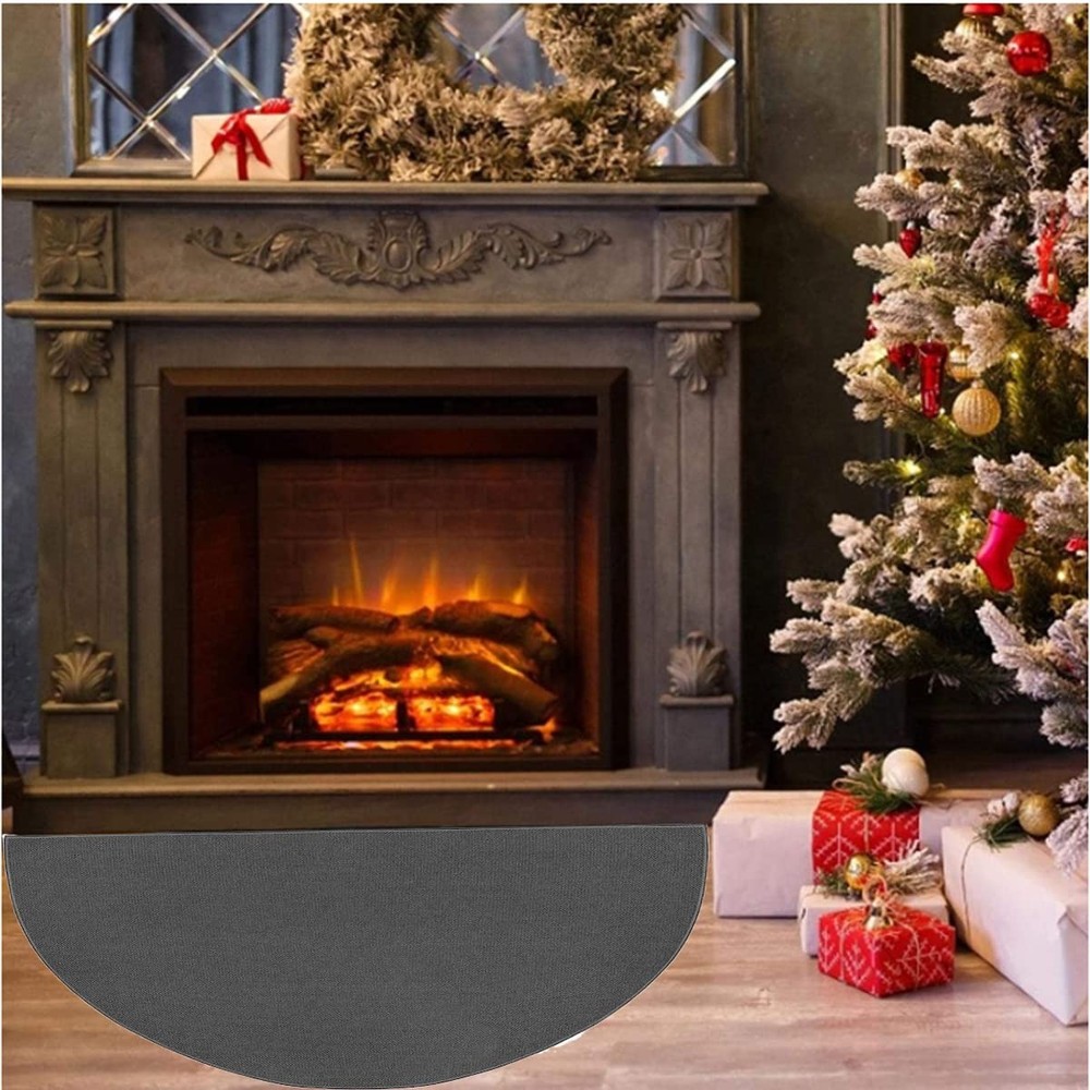 63″x37″ Extra Large Half Round Fireproof 3'1" x 5'3" (Semicircular), Black
