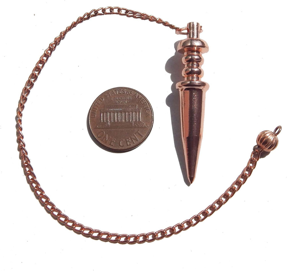 Copper Metal Light Weight Solid Cone Point Pendulum Healing Dowsing Reiki Pendul