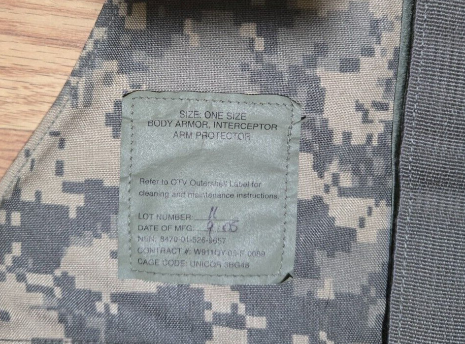 USGI Deltoid & Axillary Protector Insert w/ Cover