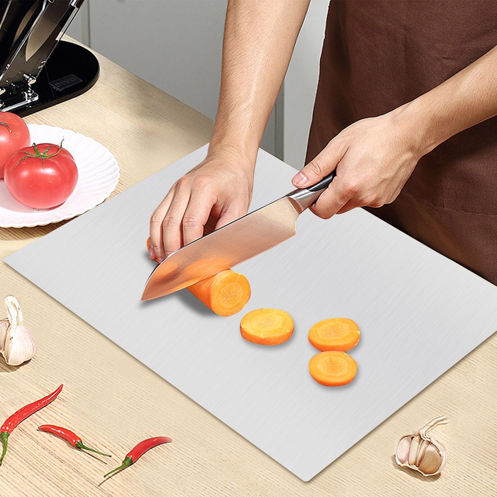 Stainless Steel Chopping Cutting Board Counter Top Protector w/ Front Overhang