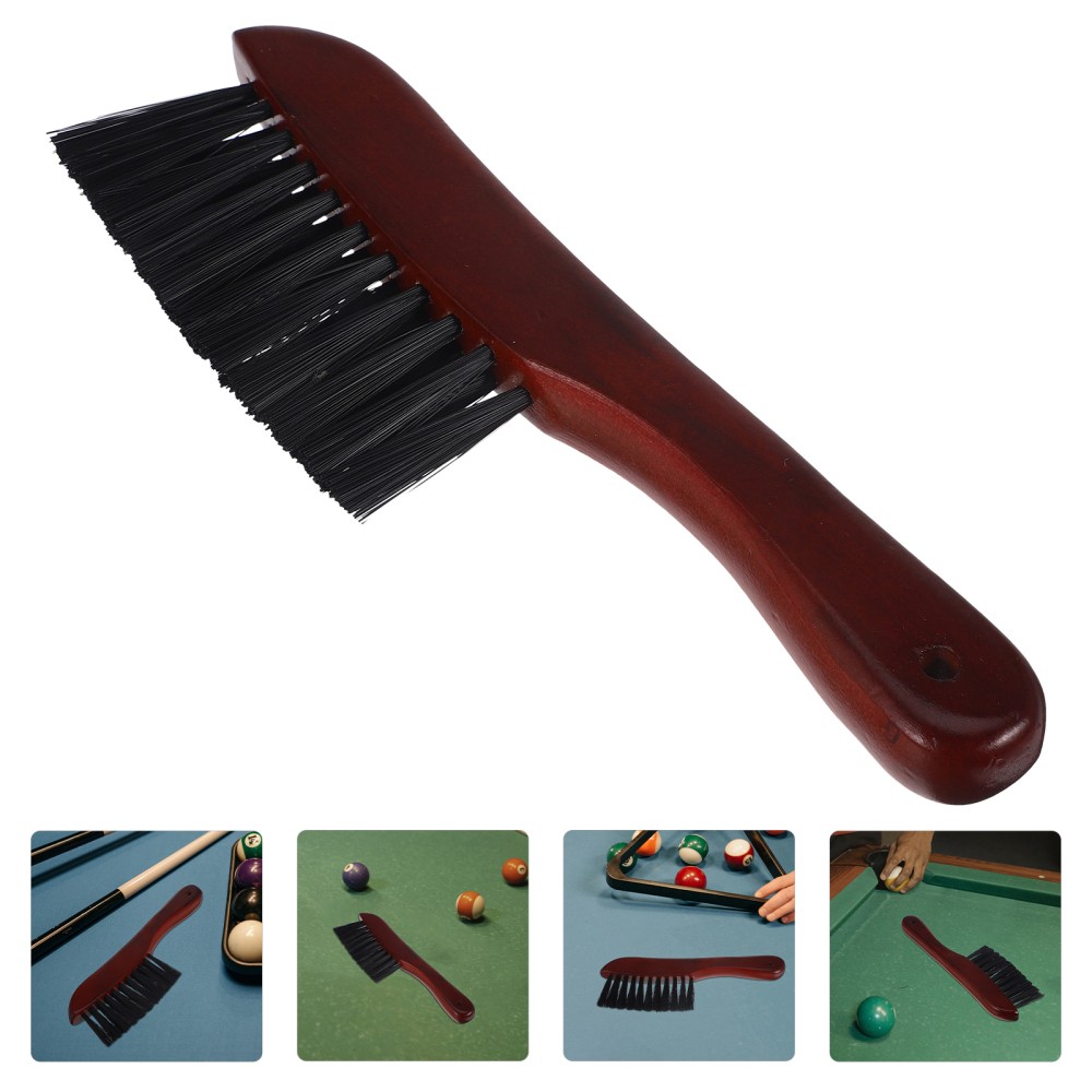 Pool Table Brush Cleaning Tool Wooden Handle Billiard Table Sweeper Accessory