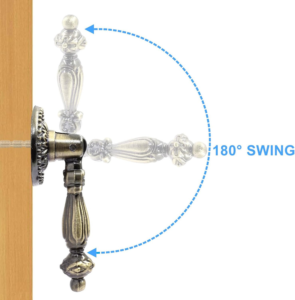 6PCS Antique Style Tear Drop Pulls - Vintage Cabinet Decorative Pull Handle K...
