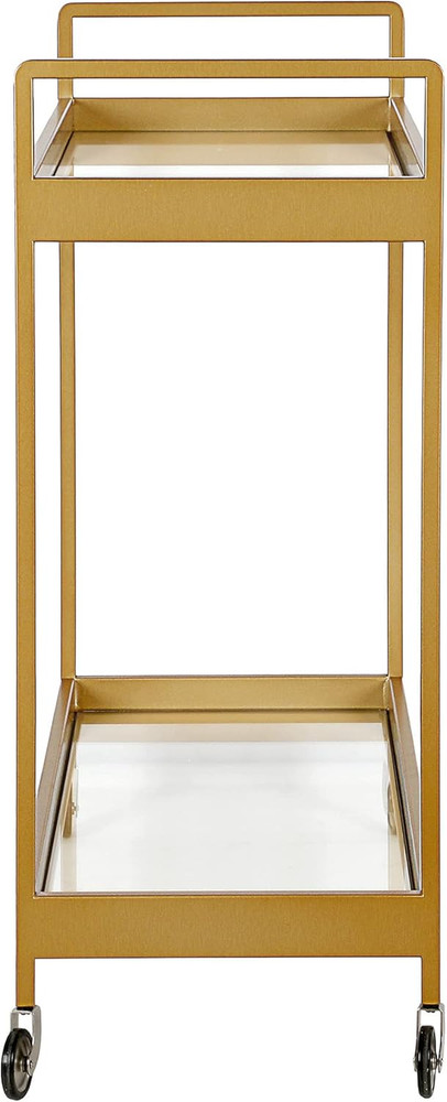 Cooper 33'' Wide Rectangular Bar Cart in Brass