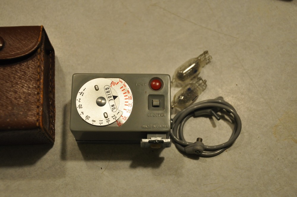 Vintage 1950s Ansco Flash Light With Original Case Untested