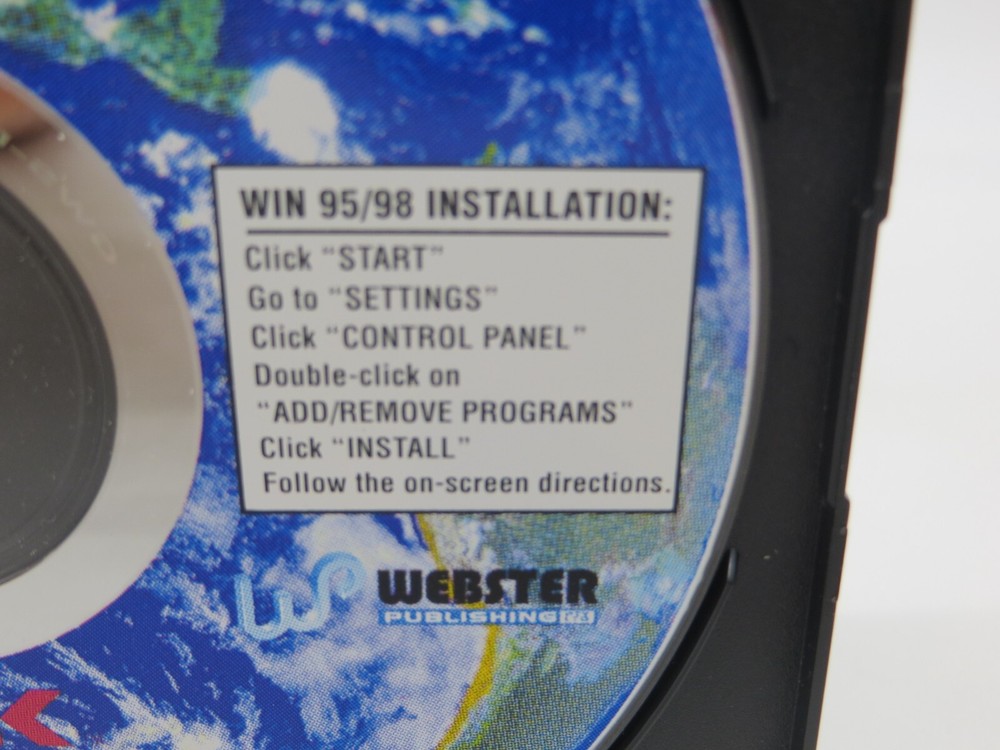 Webster's Millennium 2001 CD-ROM Encyclopedia PC computer disk WIN 95/98 vtg