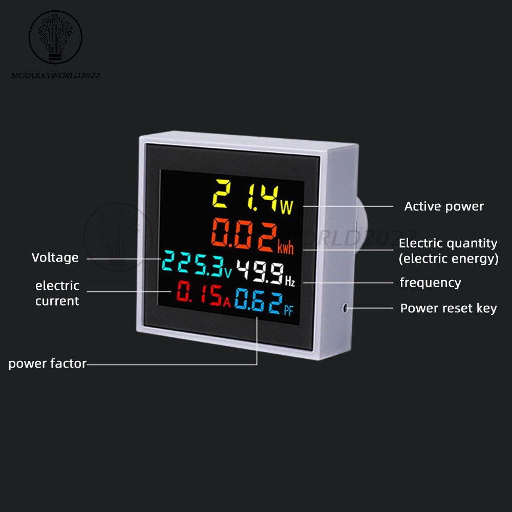 AC50V-300V 100A LCD Digital Multi-function Voltage Current Power Frequency Meter