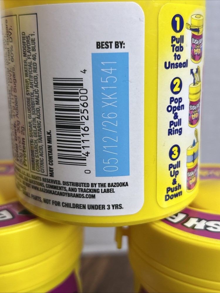 5 Push Pop Gummy Assorted Flavored Pop Its Novelty Candy | 2oz