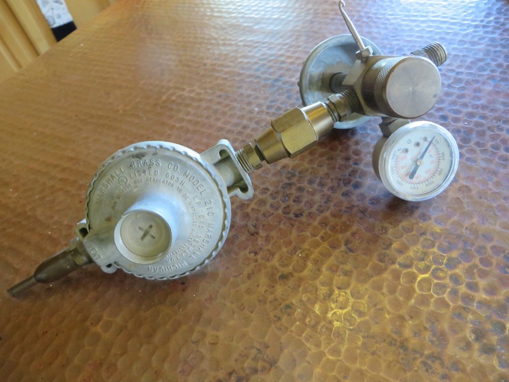 Marshall Brass Co 210 Regulator and Connectors Helium