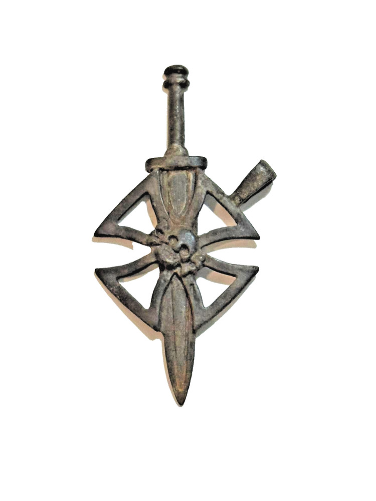 Antique WW1 Occult Dagger Cross Pendant