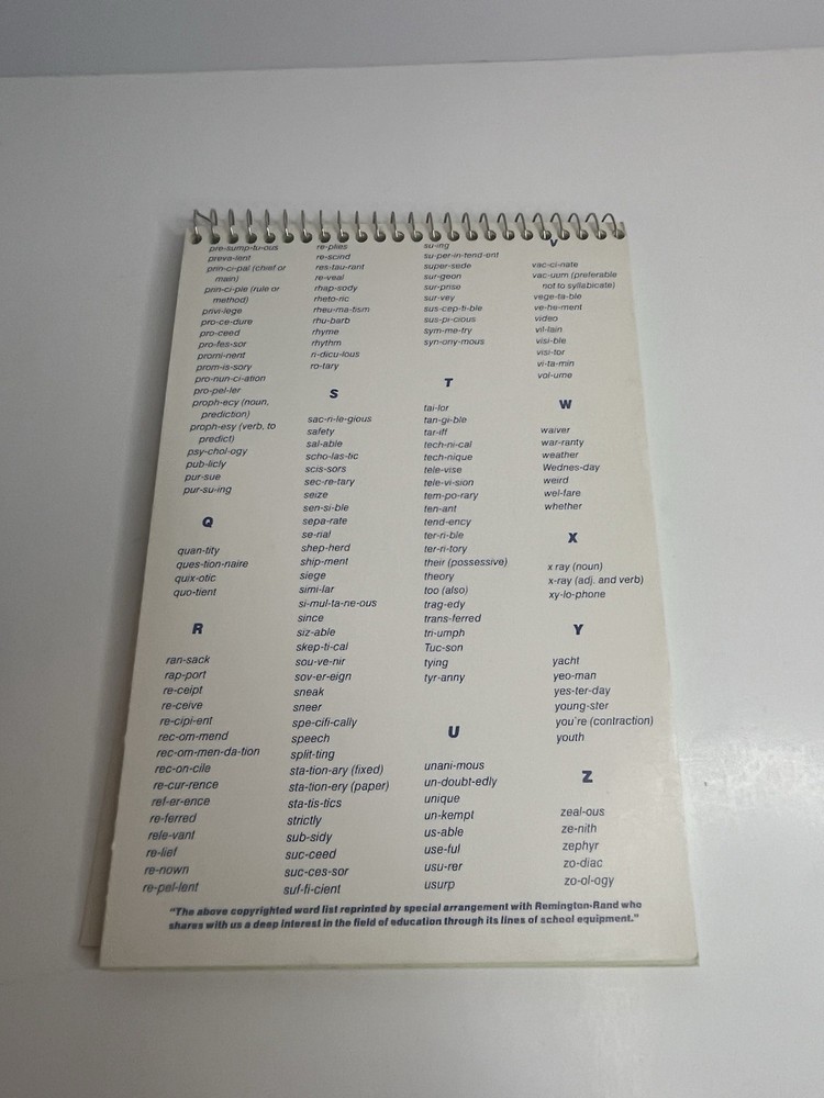 Vintage 1986 Mead Spell-write Sterno Notebook