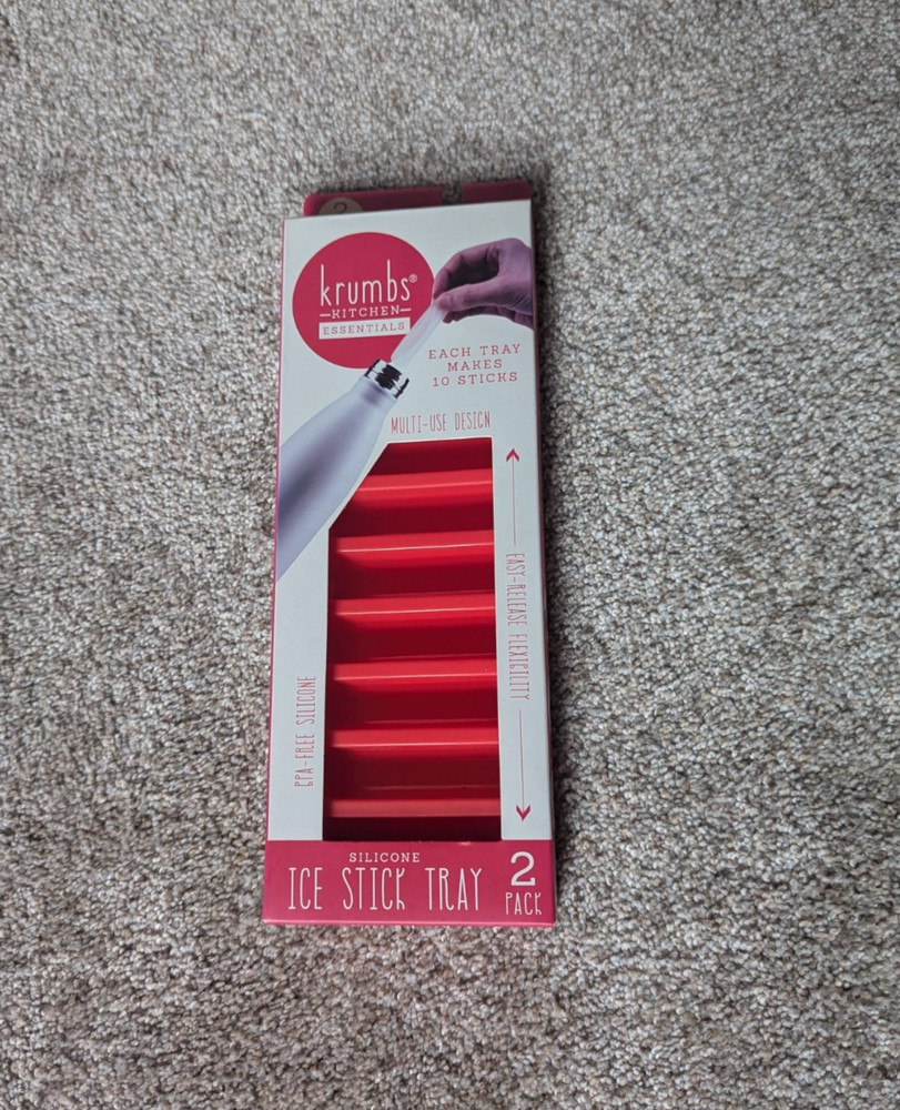Krumbs Kitchen Essentials 2 Pack Ice Stick Trays Red Silicone New