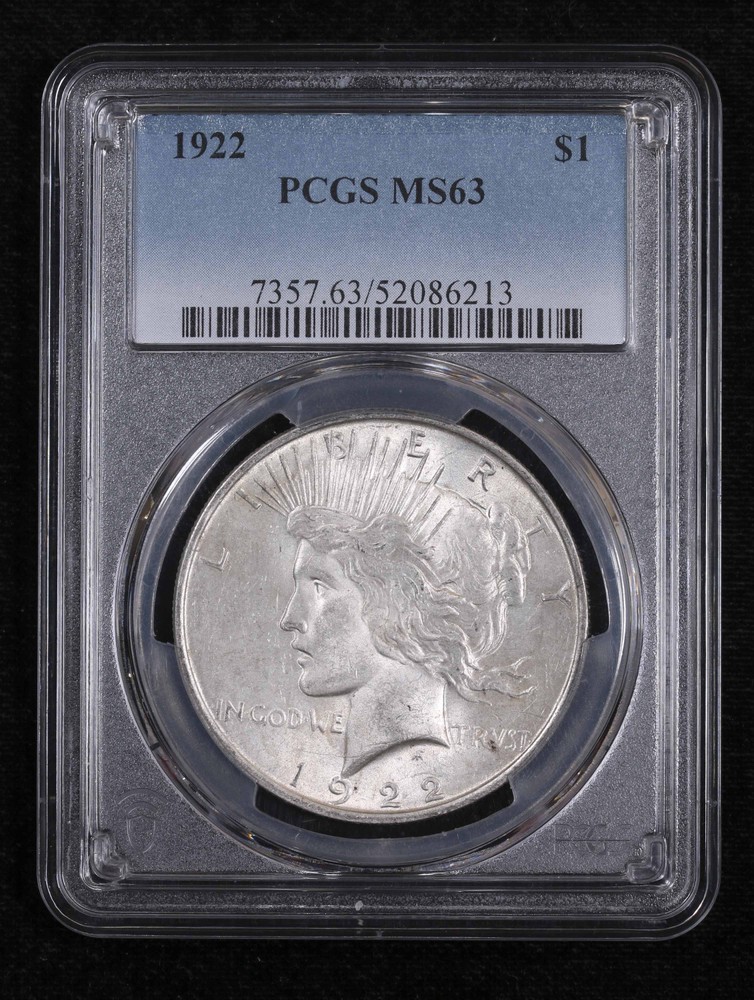 1922 P Peace Silver Dollar PCGS MS-63
