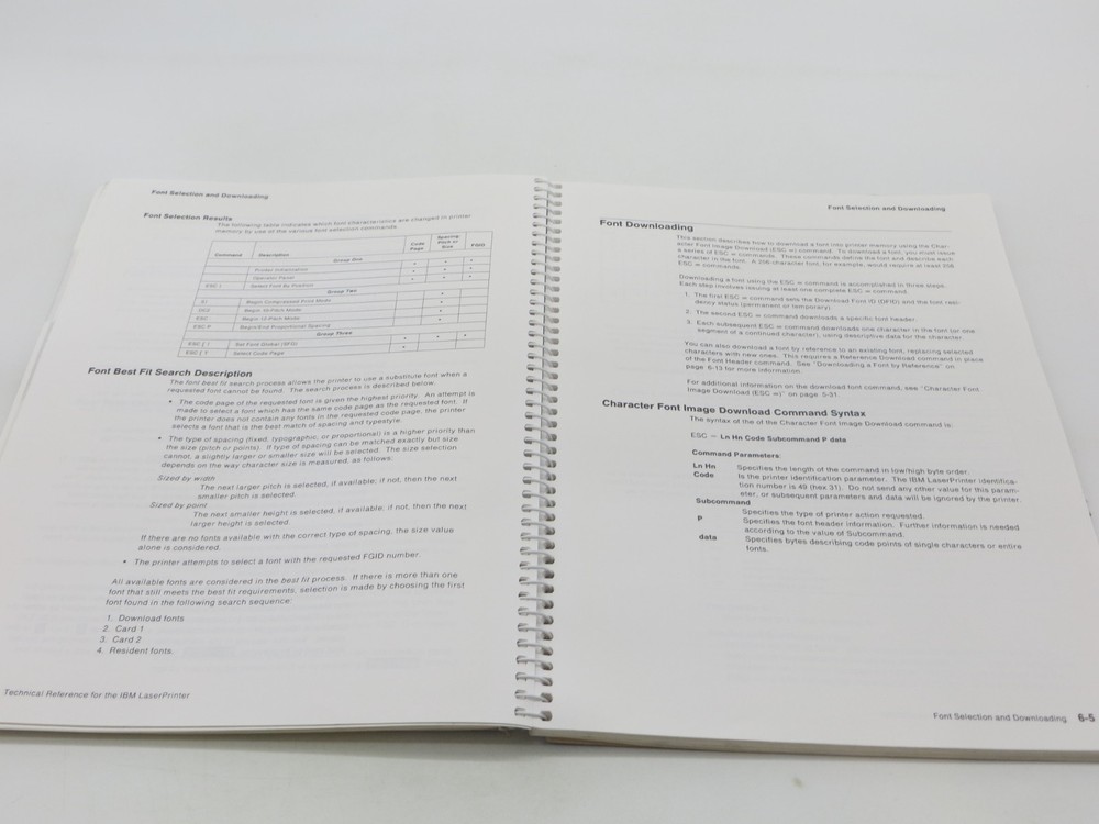 IBM Technical Reference for the IBM LaserPrinter (1990, Paperback) vintage book