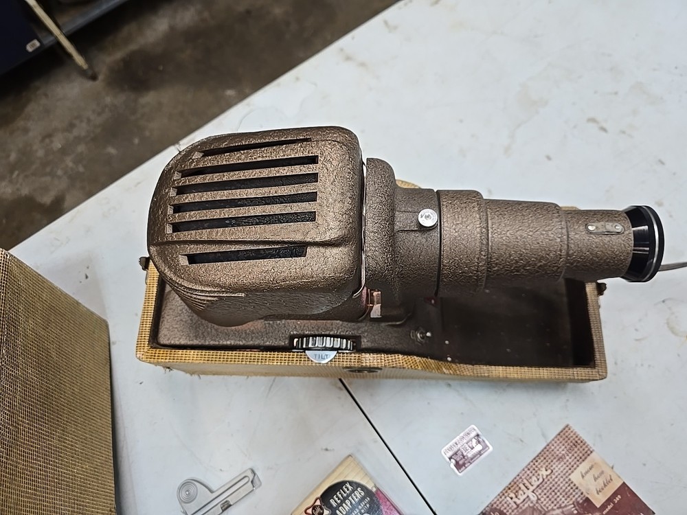 Reflex 349 Vintage Projector W/ Case Powers On Tested Works