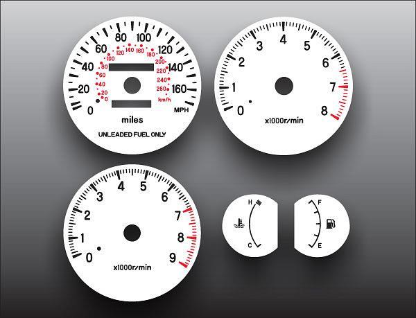 White Face Gauges for 1995-1999 Mitsubishi Eclipse