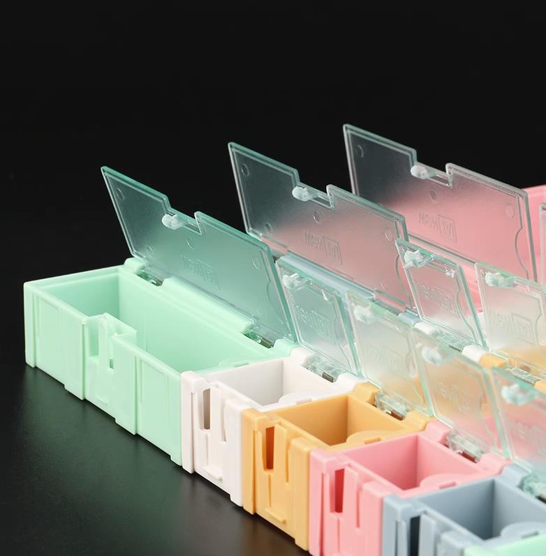 Electronic Case Component Boxes Storage SMT SMD Box Multiple Colors & Sizes