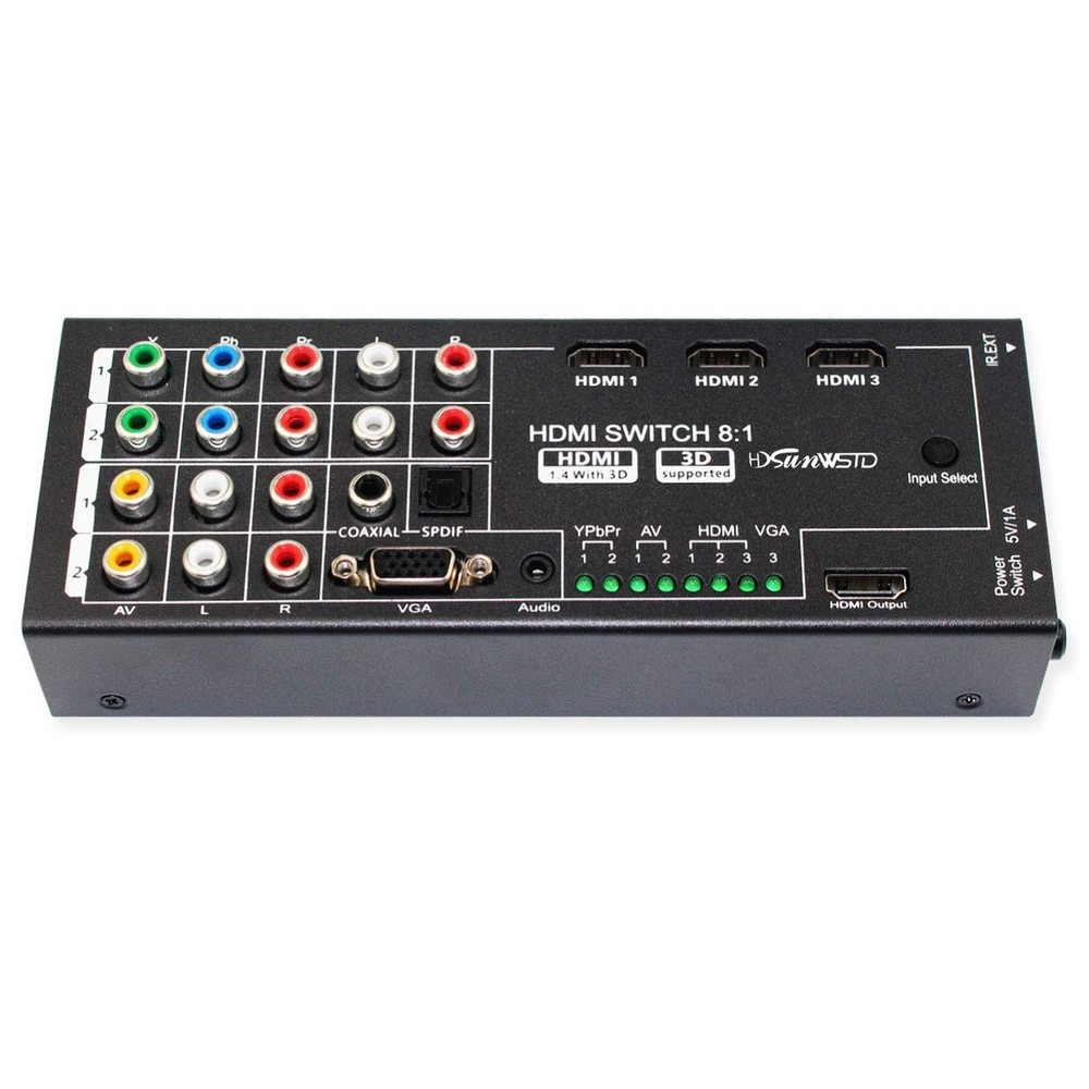 Multi-Functional HDMI Converter with 8 Inputs (VGA + AV + Ypbpr Component + H...