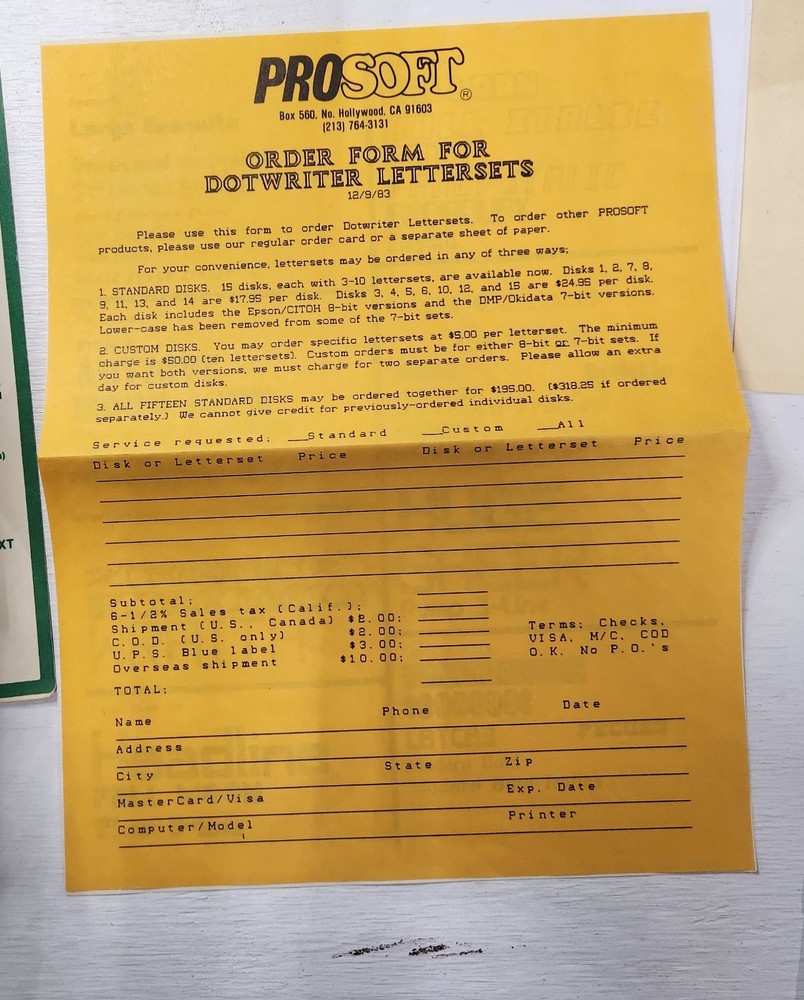 Tandy TRS-80 Pro Soft PROSOFT Newscript Software Manual - Catalog - Ephemera