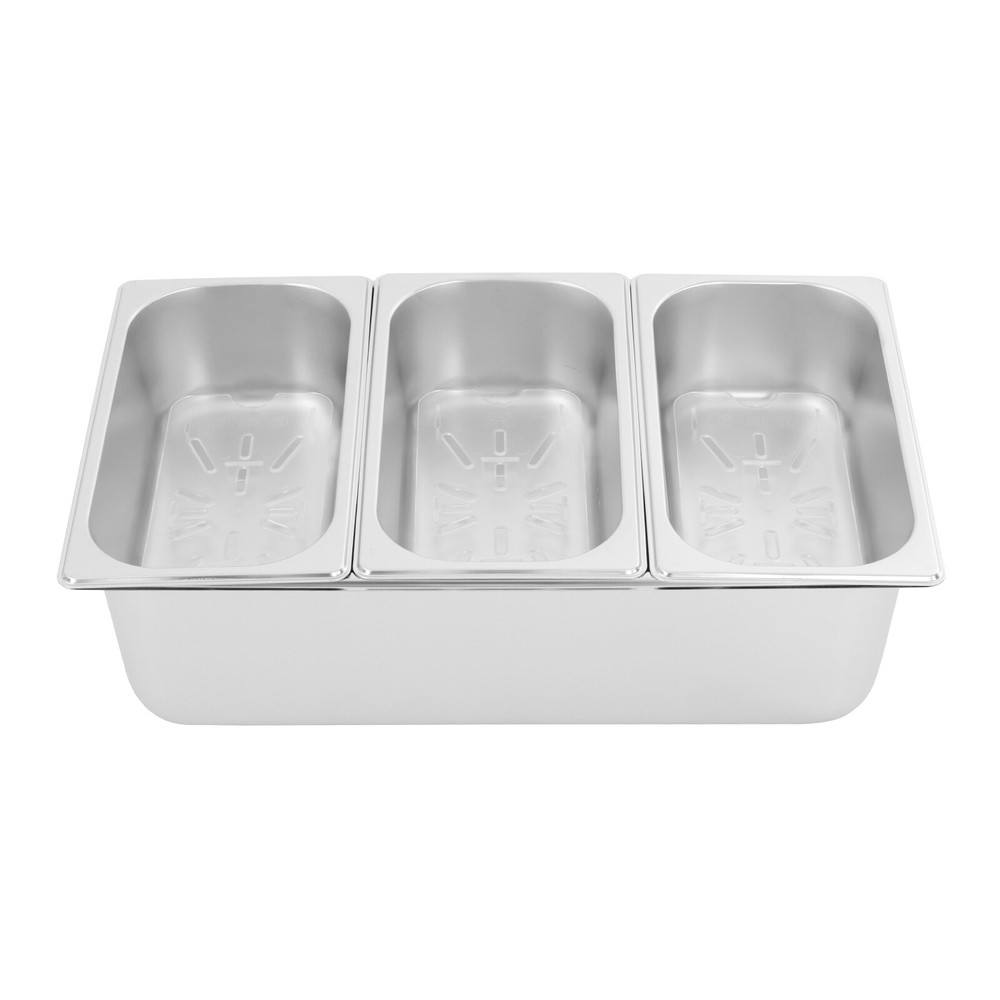 Three-compartment Fruit Pan, Fruit Pan with Acrylic Lids Water-filtering Gaskets