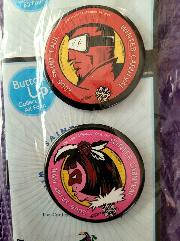 2006 ST. PAUL WINTER CARNIVAL Pinback Button Collection ~ 4-PACK