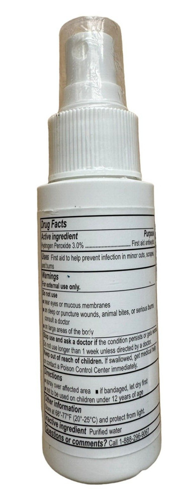 3% Hydrogen Peroxide First Aid Antiseptic Spray - 2 oz - Globe - Ex: 6/26