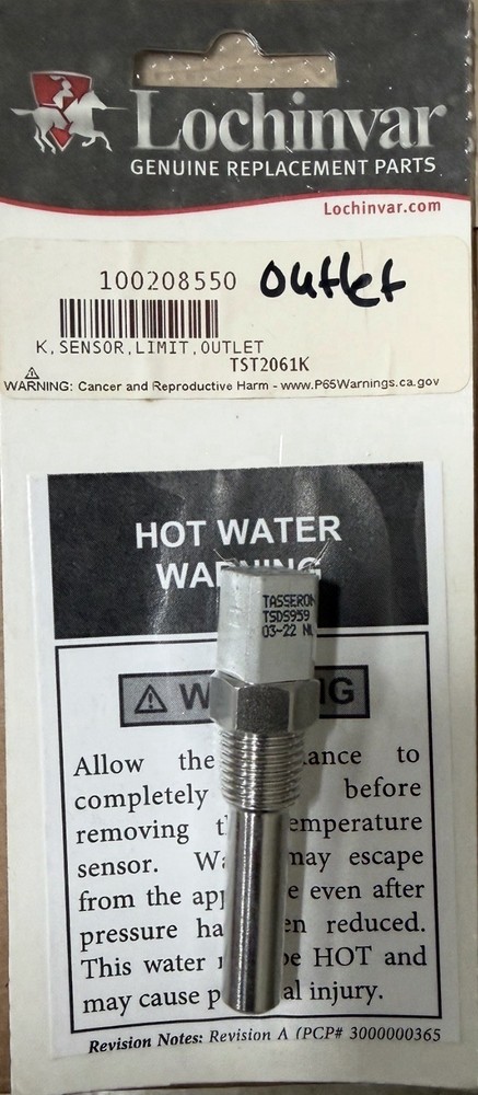 Lochinvar High Limit Outlet Sensor 100208550