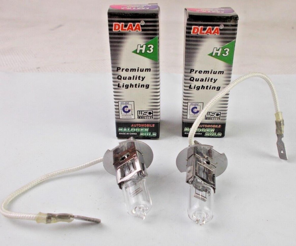 Lamp Light Halogen Bulb H3 Clear 12V 100W (Pack of 2 Bulbs) DLAA