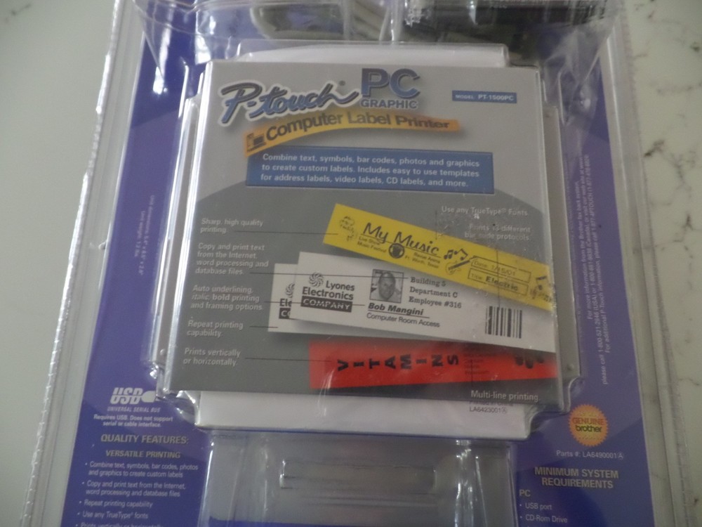 SEALED! Brother P Touch PC Graphic Computer Label Printer MODEL# PT-1500PC BNIB