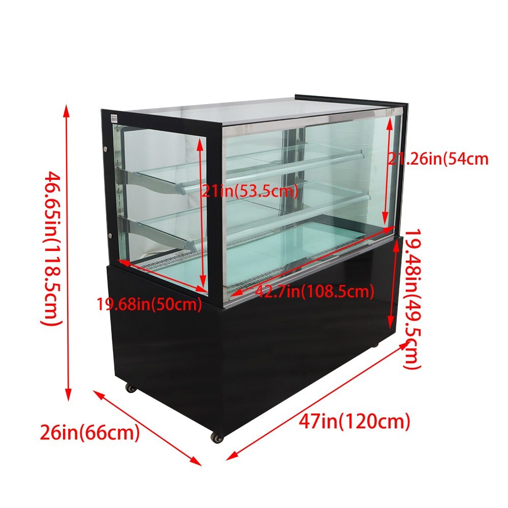 Right Angle Refrigerated Display Case Floor Type Bakery Showcase Adjust Rack220V