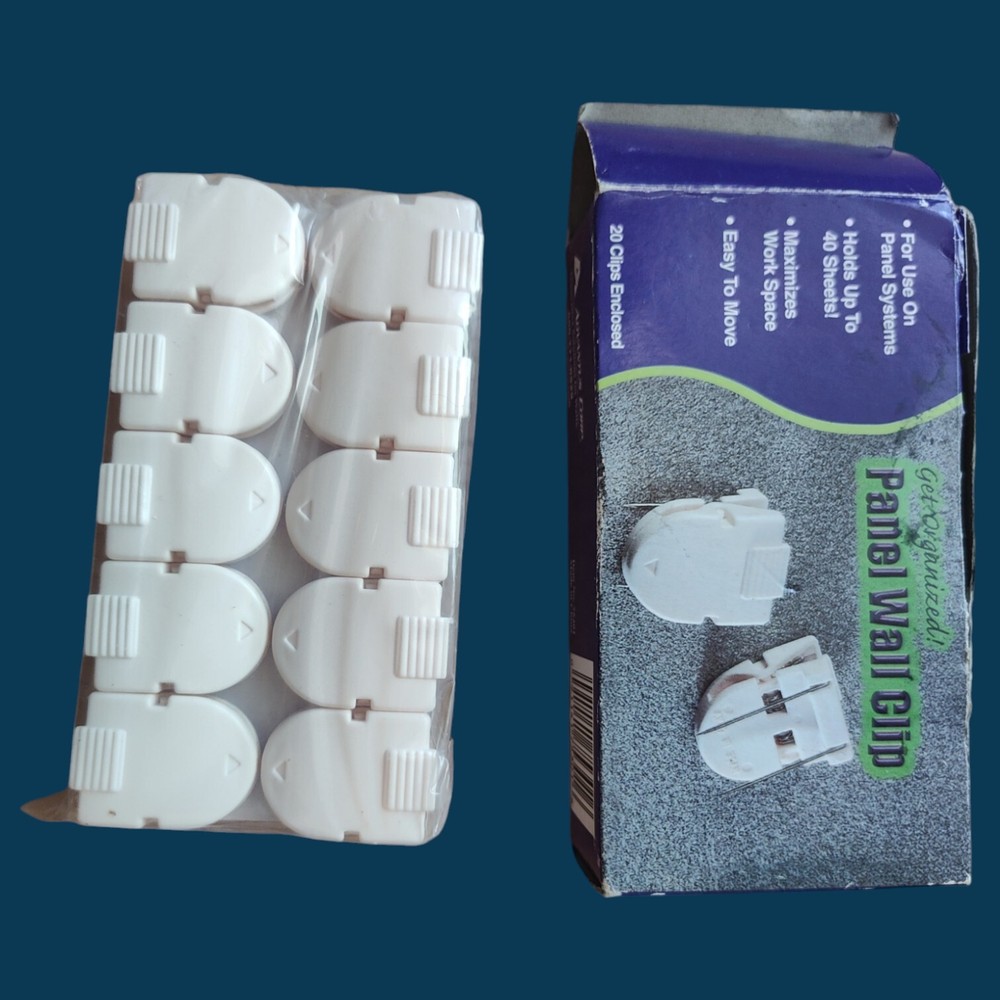 Advantus Wall Panel Cubicle Clips White Office Cubicle Pins HANGER 20 PER Box