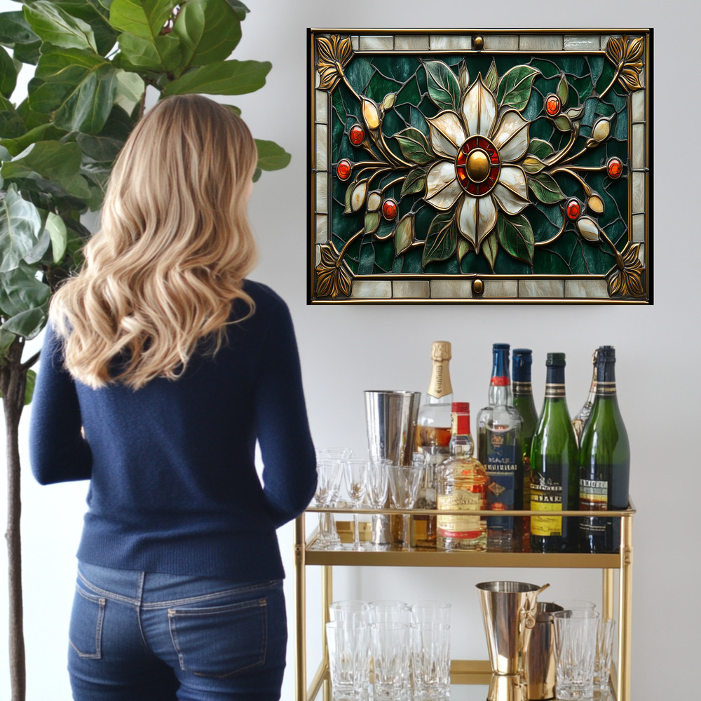 Stained Glass Look Kitchen Backsplash, Pattern Tile One Piece Tempered Glass Kit