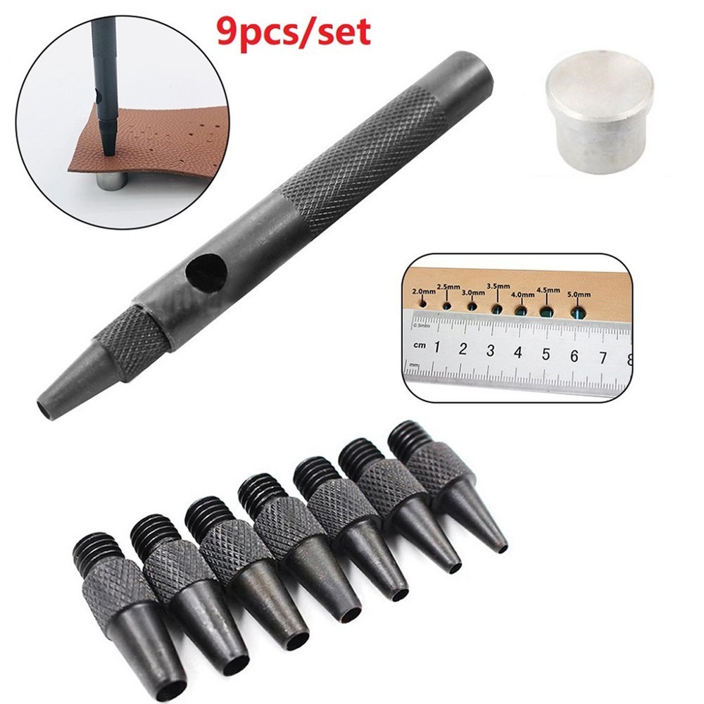 Craft Tool for Leather Replaceable Hole Puncher with Hollow Chisel Design