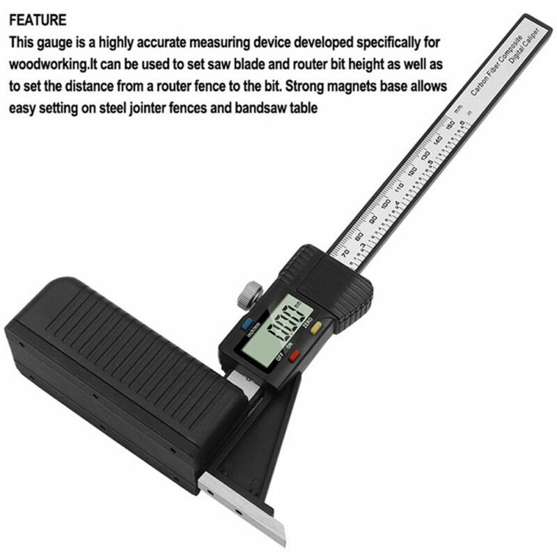 6'' LCD Screen Digital Height Depth Gauge Slide Caliper Vernier Ruler Measuring