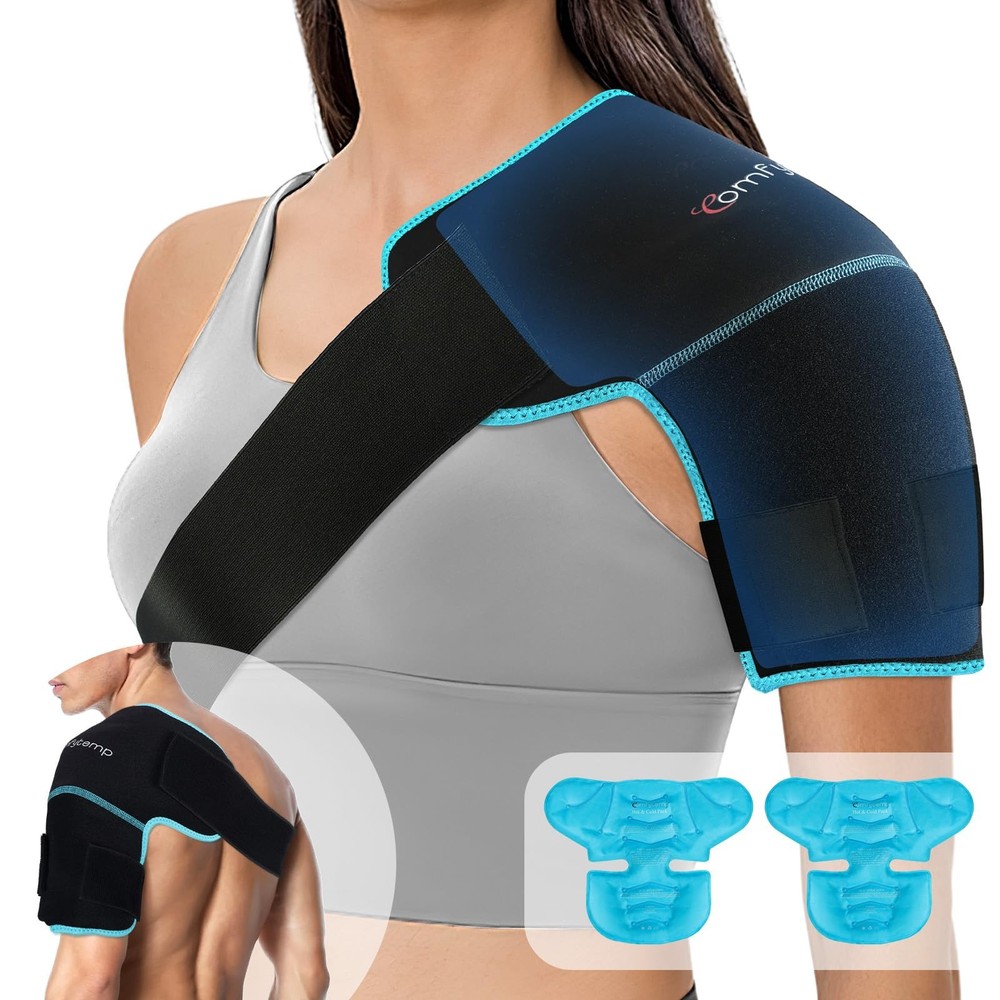 Comfytemp Shoulder Ice Pack Wrap Shoulder Brace Compression Sleeve for Shoulders