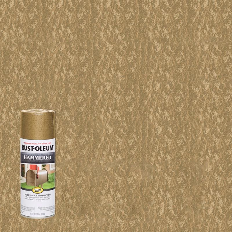 Rust-Oleum 7210-830 Stops Rust Hammered Gold Spray Paint 12 oz
