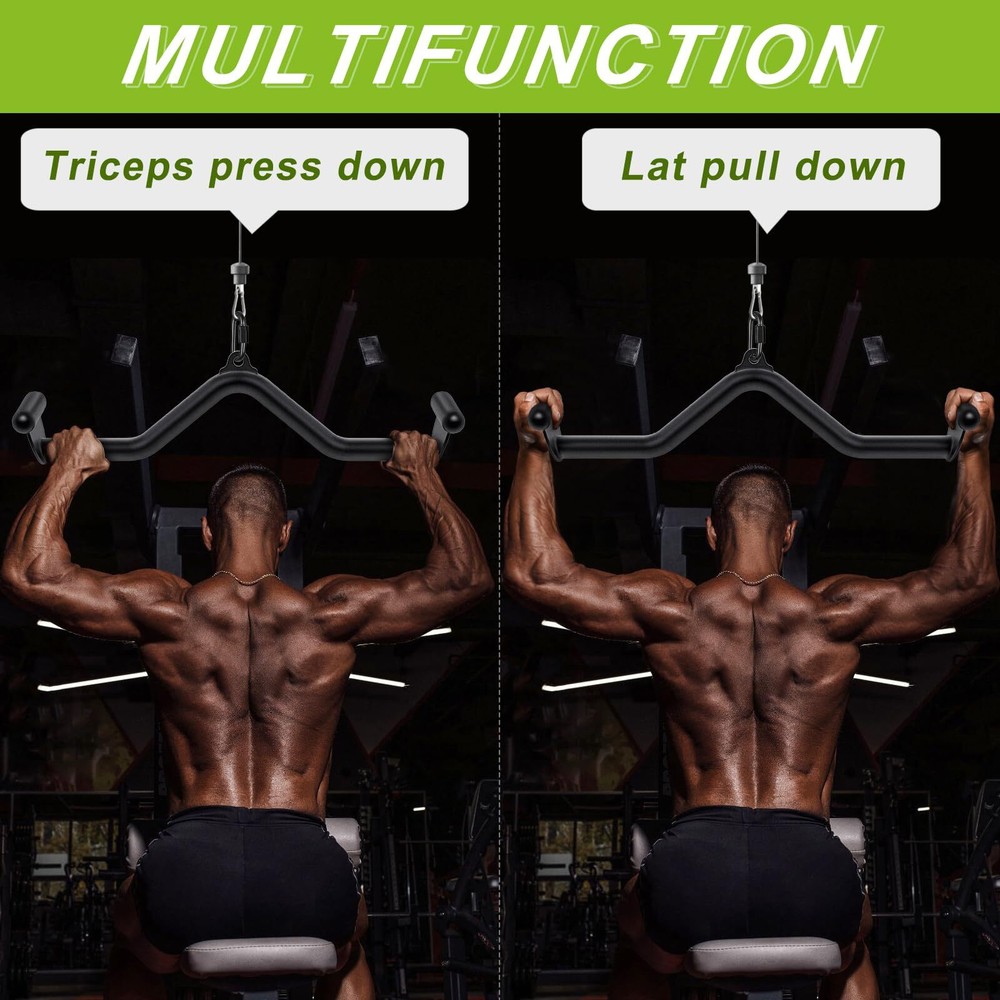 20" LAT Pull Down Bars Cable Machine Attachment Rowing T-bar V-bar Set Back S...