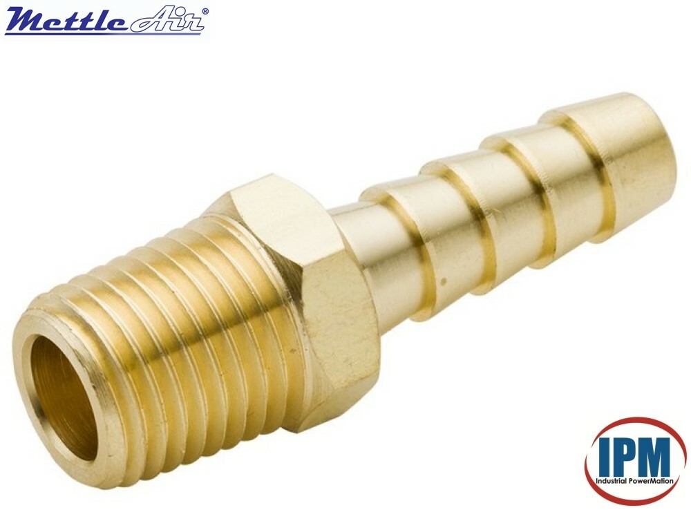 NEW! 125-8D MettleAir Brass Straight Male 1/2" Hose ID Barb x 1/2" NPT Male