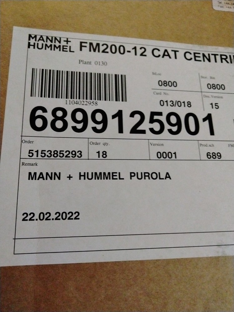 Mann+Hummel FM200 Centrifuge