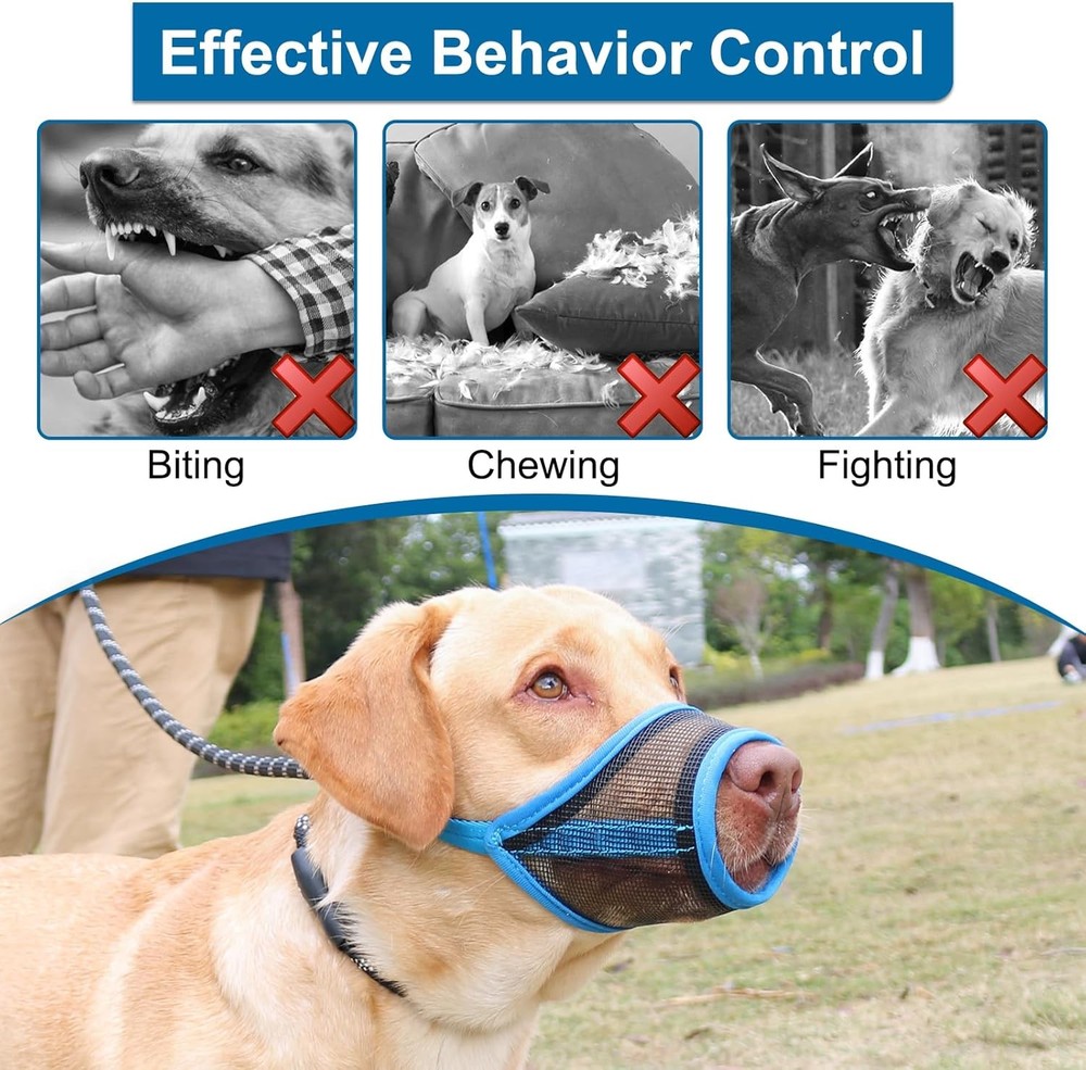Dog Muzzle Mesh Muzzle Small Medium Dogs Soft Mouth Cover to Prevent Biting