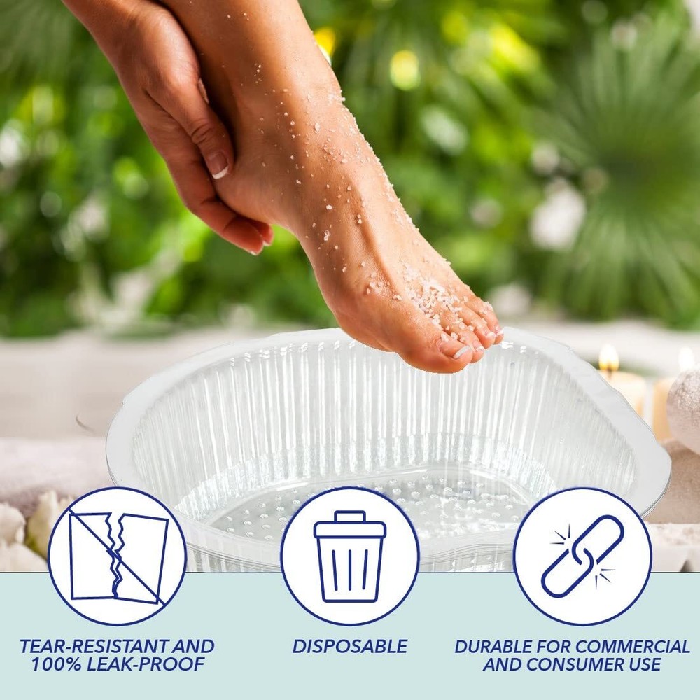 Universal Pedi Bath Liners 50% Thicker Disposable Foot Spa Liners 100-Count