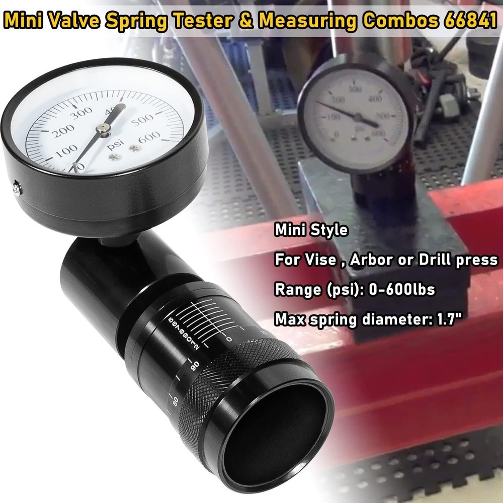 66841 Valve Spring Tester Measuring Combo Height Micrometer Round Dial 0-600LB