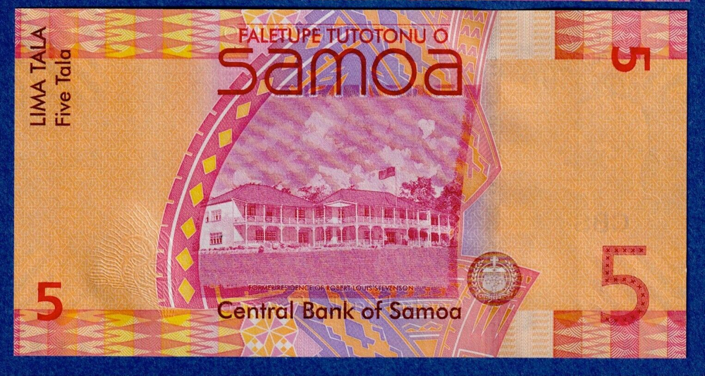Samoa 5 Tala (2017) P-38c UNC Banknote - Beach