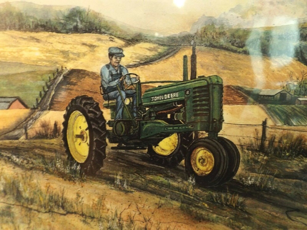 JOHN DEERE MODEL B ART PRINT by COLLEEN CARSON - SIGNED - MATTED