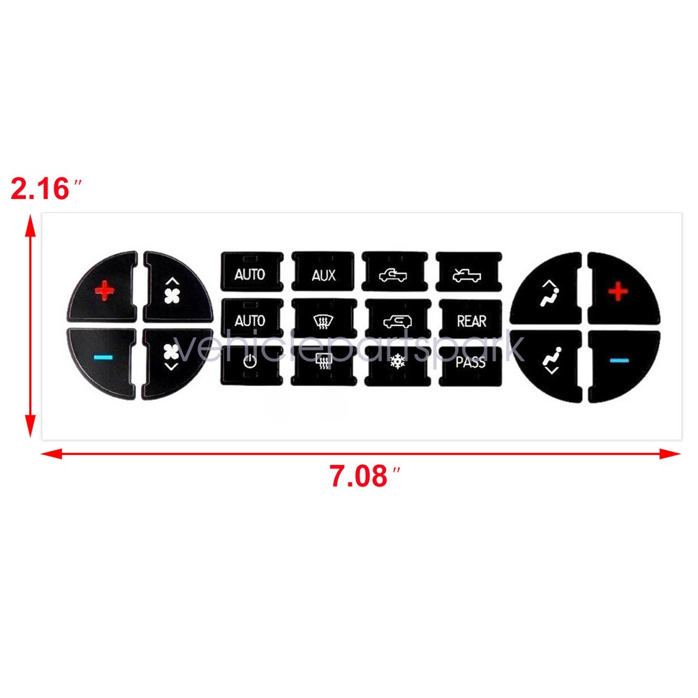 Central Control Area AC Button Stickers Replacement Fit for 2007-2014 GM Chevy