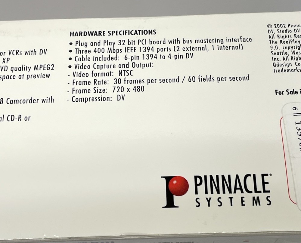 Pinnacle Studio DV Version 8 Professional Movie Making System Computer Software
